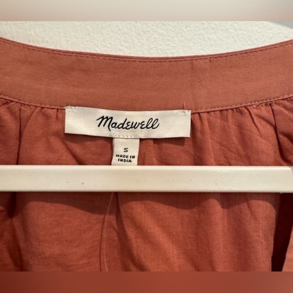 NEW NWT Madewell Pink Oaklynn Crinkle Poplin Balloon V Neck Mini Dress Size S - Picture 5 of 10